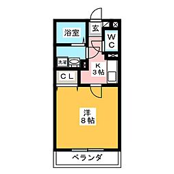 プリオール湘南 1Kの間取図画像