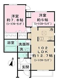 ベルオージュ湘南 2LDKの間取図画像