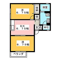 マーチ梶塚 2DKの間取図画像