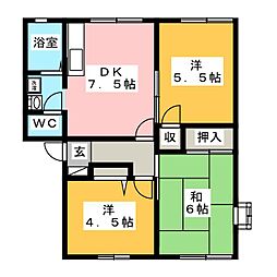 プランドールA 3DKの間取図画像