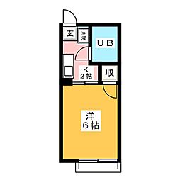 シティハイムエクセル5 1Kの間取図画像