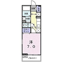 ヴェラーノ 1Kの間取図画像