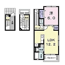 アクアパエーゼ 1LDKの間取図画像