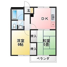 加藤マンション 3DKの間取図画像