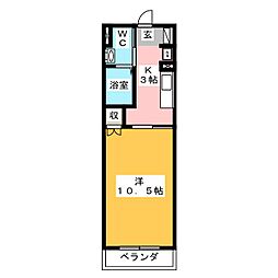 コンフォール鴨宮 1Kの間取図画像