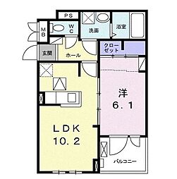 ベルアンジュ 1LDKの間取図画像
