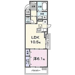 ブライトリーフ 1LDKの間取図画像