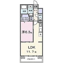 ブライトリーフ 1LDKの間取図画像