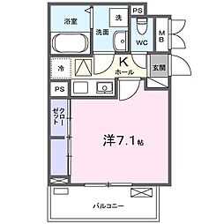 フラン湘南 1Kの間取図画像