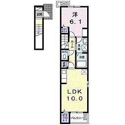 ノワールクニヤン 1LDKの間取図画像