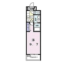池田ハイツB 1Kの間取図画像