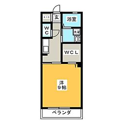 グリーンハイム 1Kの間取図画像