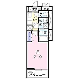 エスポアメゾン 1Kの間取図画像
