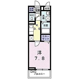 コンソランテ 1Kの間取図画像