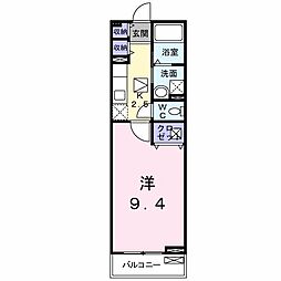 ルーフブライト 1Kの間取図画像