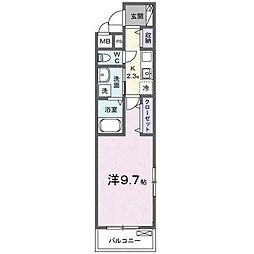 メゾン・ド・プラム 1Kの間取図画像