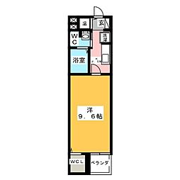 ポンドサイドK 1Kの間取図画像