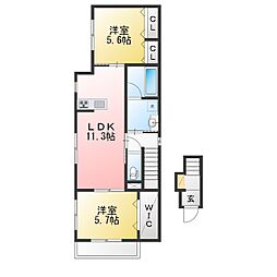 メゾン穴部 2LDKの間取図画像