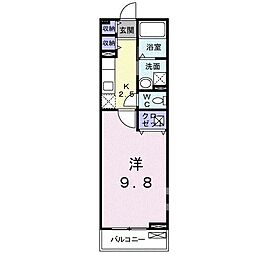 アルドール 1Kの間取図画像