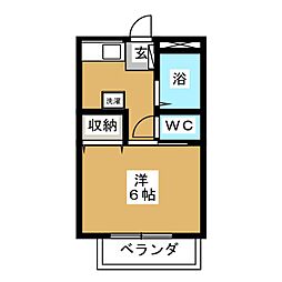 コンフォートアサヒナ 1Kの間取図画像