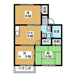 ファミール中里 3DKの間取図画像