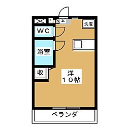 サンフラワー ワンルームの間取図画像