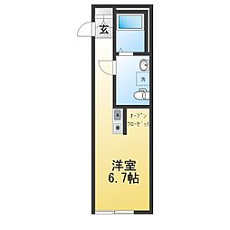 シャルマンパルヤベ ワンルームの間取図画像