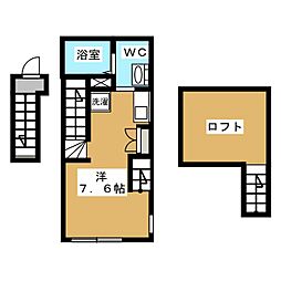 ユニコーン ワンルームの間取図画像