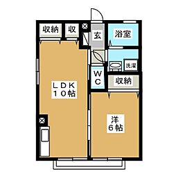 フローラ 1LDKの間取図画像