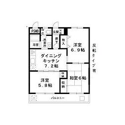 エントピアハウス 3DKの間取図画像