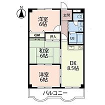 プライムマンション 403 ｜ 埼玉県三郷市三郷2丁目（賃貸マンション3DK・4階・57.70㎡） その2