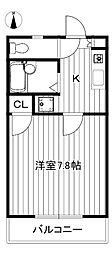 コーポさくら 1Kの間取図画像