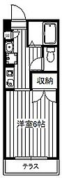 ノースヒルズ平和台 1Kの間取図画像