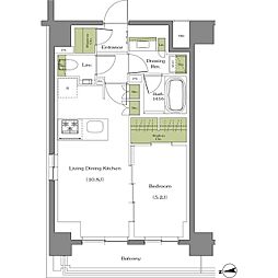 ザ・パークハビオ阿倍野昭和町 1LDKの間取図画像