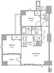 レジディア自由が丘 2LDKの間取図画像