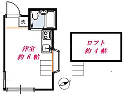 幡ヶ谷ハイム ワンルームの間取図画像