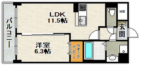 グラシス池尻 305｜兵庫県伊丹市池尻7丁目(賃貸マンション1LDK・3階・43.38㎡)の写真 その2