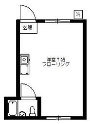 グリーンハイツ ワンルームの間取図画像