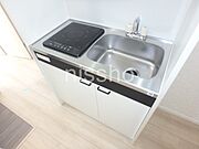 IHコンロ1口付キッチン♪　※建築中写真