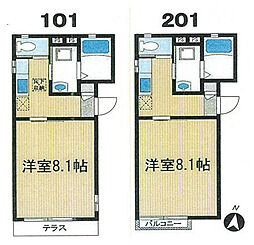 ラ・ルーナ川崎 1Kの間取図画像