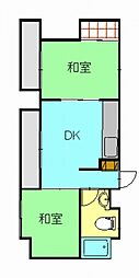 エアポートマンション 2DKの間取図画像