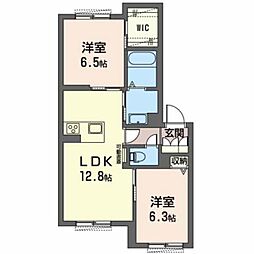 シェノン川崎 2LDKの間取図画像