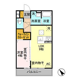 パンアンテリュール 1LDKの間取図画像
