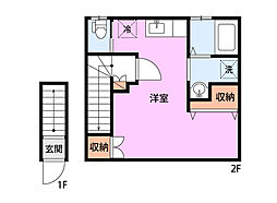 ベル今朝白 ワンルームの間取図画像