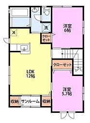 グレース 2LDKの間取図画像