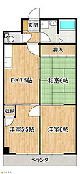 マンション平和 3DKの間取図画像