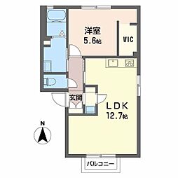 シャンティー 1LDKの間取図画像