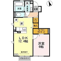 コレージュ・シャン・エスト 1LDKの間取図画像