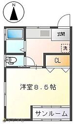 コーポさくら 1Kの間取図画像
