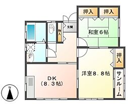 ハイム・オレンジ2 2DKの間取図画像